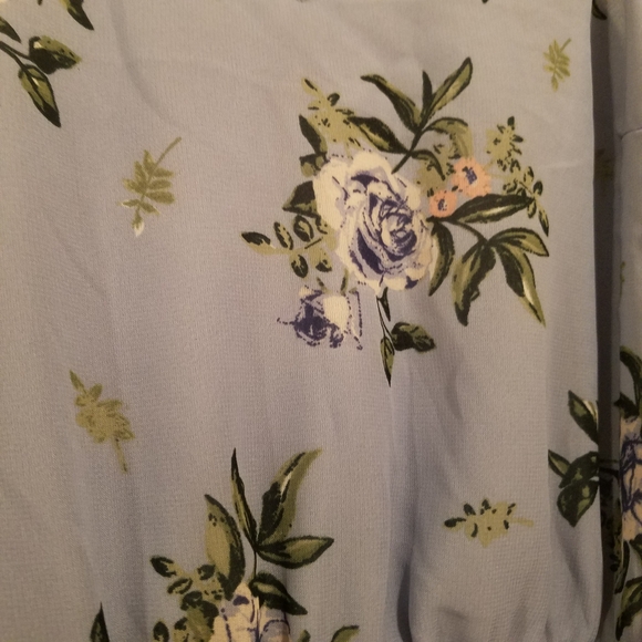 H&M Light Blue Floral Maxi Dress | Winter Formal Wedding Gown | New Years Eve - Picture 7 of 8